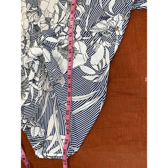 Akemi + Kin ANTHROPOLOGIE Floral & Striped Long Sleeve Wrap Women's Top Size M - Picture 7 of 7